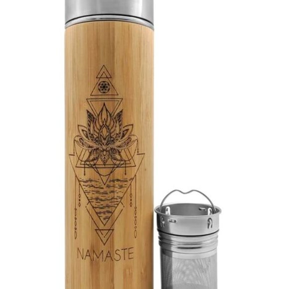 NEW. NEVER USED. Bamboo water bottle, fruit and tea infuser - NAMASTE. - Picture 1 of 1